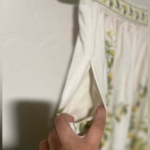 Max Studio London Linen Blend  Floral Lemon  Print Tree Skirt Size M - Picture 7 of 11